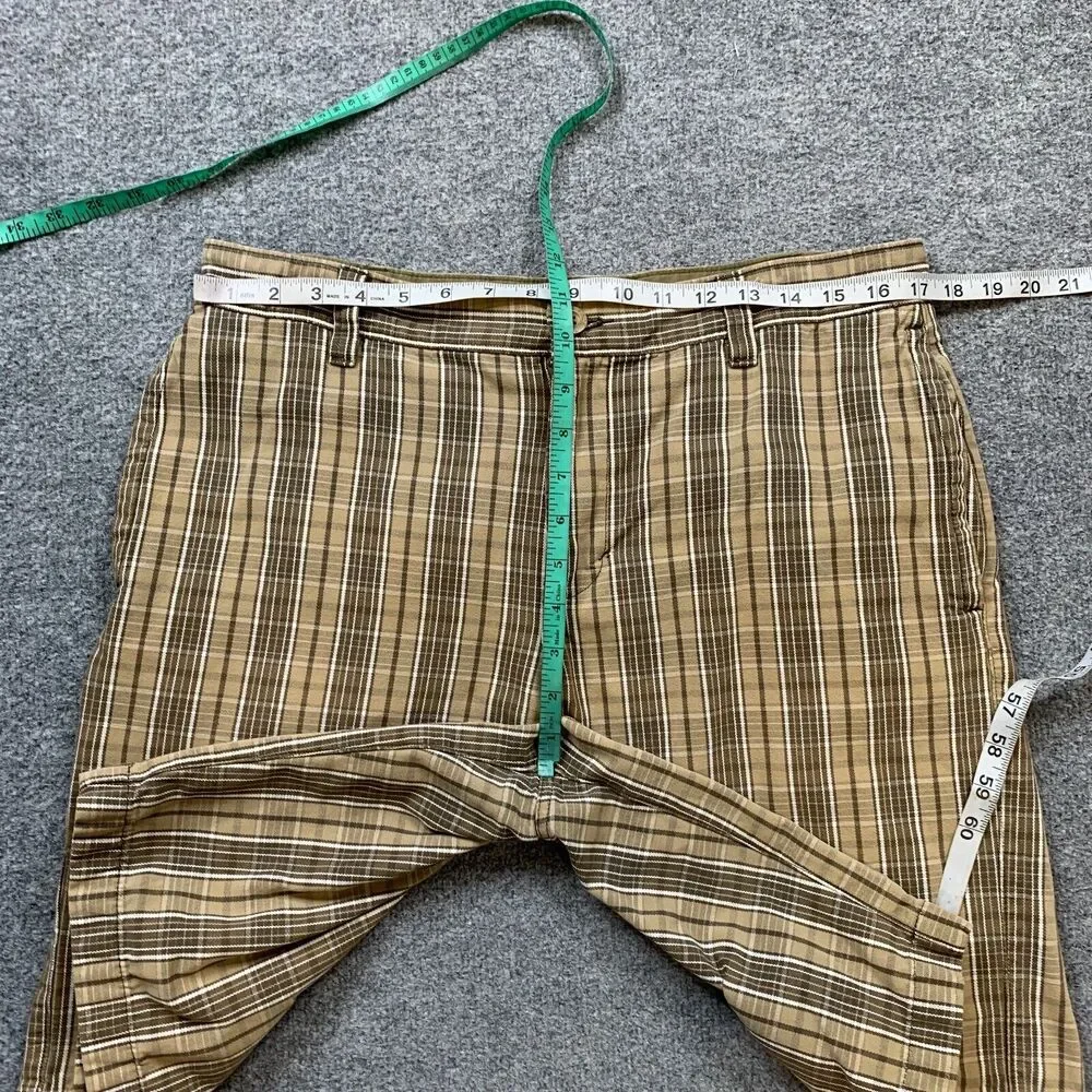 Vintage The North‎ Face Shorts Mens 31 Moss Green Plaid Cotton Twill Chino